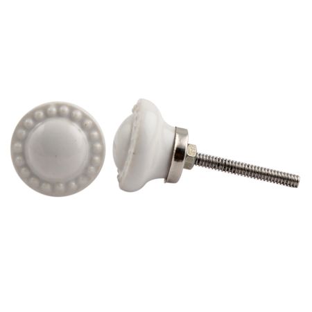 White Tiny Ceramic Cupboard Knob